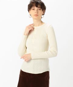 TOMORROWLAND / トゥモローランド カットソー | コットンシルクランダムリブ ヘンリーネックプルオーバー