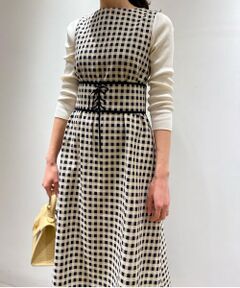 TOMORROWLAND / トゥモローランド ミニ丈・ひざ丈ワンピース | コットンドビーシェパードチェック ジャンパースカート