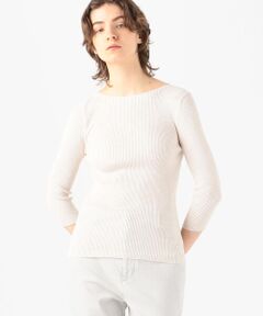 TOMORROWLAND / トゥモローランド ニット・セーター | ギザコットンリブ ボートネックプルオーバー