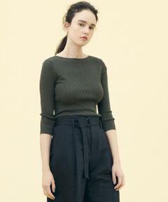 TOMORROWLAND / トゥモローランド ニット・セーター | ギザコットンリブ ボートネックプルオーバー