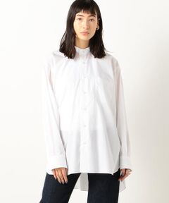 200/2 POPLIN コットン バンドカラーオーバーシャツ