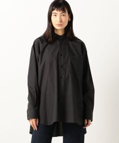 200/2 POPLIN コットン バンドカラーオーバーシャツ