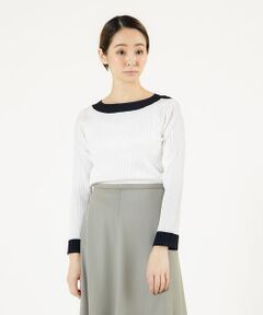 TOMORROWLAND / トゥモローランド ニット・セーター | マットレーヨンリブ ボートネックプルオーバー