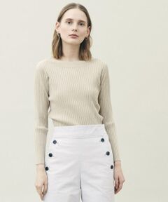 TOMORROWLAND / トゥモローランド ニット・セーター | マットレーヨンリブ ボートネックプルオーバー