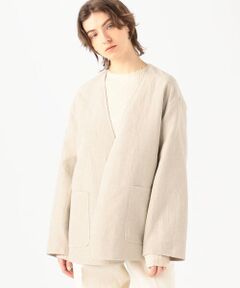 TOMORROWLAND / トゥモローランド ノーカラージャケット | リネンコットンダブルフェイス ノーカラージャケット