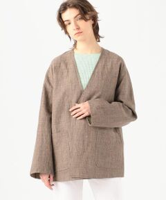 TOMORROWLAND / トゥモローランド ノーカラージャケット | リネンコットンダブルフェイス ノーカラージャケット