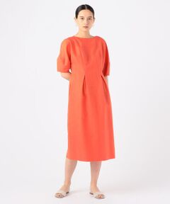 TOMORROWLAND / トゥモローランド ミニ丈・ひざ丈ワンピース | リネンコットンムーブ ウエストタックワンピース