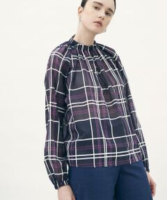 TOMORROWLAND / トゥモローランド シャツ・ブラウス | コットンキュプラシアーパターン ネックギャザーブラウス