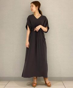 TOMORROWLAND / トゥモローランド ロング・マキシ丈ワンピース | ジャージーライクジョーゼット Vネックワンピース