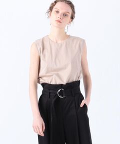 TOMORROWLAND / トゥモローランド カットソー | コットンポリエステルプレーティング ノースリーブプルオーバー