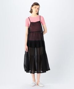 TOMORROWLAND / トゥモローランド ロング・マキシ丈ワンピース | ドライコットンポリエステル ティアードキャミロングワンピース