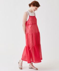 TOMORROWLAND / トゥモローランド ロング・マキシ丈ワンピース | ドライコットンポリエステル ティアードキャミロングワンピース