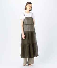 TOMORROWLAND / トゥモローランド ロング・マキシ丈ワンピース | ドライコットンポリエステル ティアードキャミロングワンピース