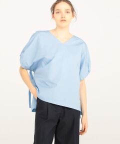 TOMORROWLAND / トゥモローランド シャツ・ブラウス | コットントロピカル リボンカフスVネックブラウス