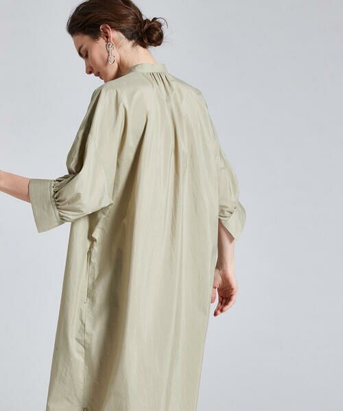 セール コットンシルクタイプライター バンドカラーシャツワンピース ロング マキシ丈ワンピース Tomorrowland トゥモローランド ファッション通販 タカシマヤファッションスクエア