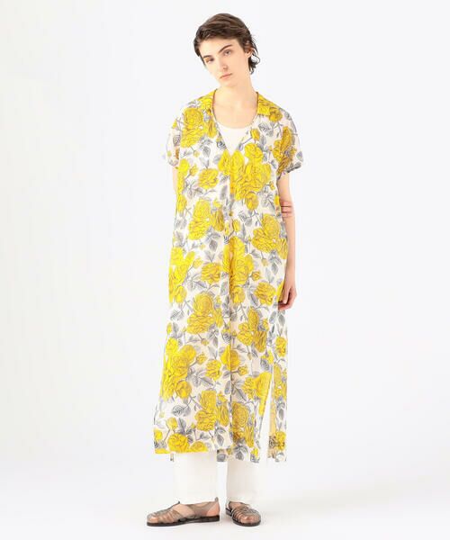 セール Ganni コットン フラワープリントカフタンワンピース ロング マキシ丈ワンピース Tomorrowland トゥモローランド ファッション通販 タカシマヤファッションスクエア