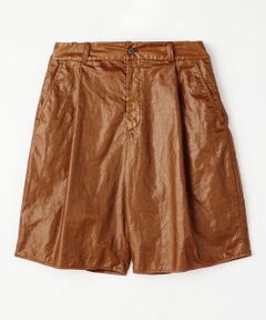 TOMORROWLAND / トゥモローランド ショート・ハーフ・半端丈パンツ | リネンキャンバスコーティング 1プリーツスーパーワイドショートパンツ