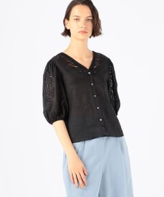 TOMORROWLAND / トゥモローランド シャツ・ブラウス | ラミーエンブロイダリー Vネックブラウス