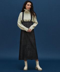 TOMORROWLAND / トゥモローランド デニムスカート | コットンデニム ハイウエストジャンパースカート