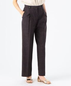 TOMORROWLAND / トゥモローランド スラックス・ドレスパンツ | ウールシルクリネンメランジ フロントタックパンツ