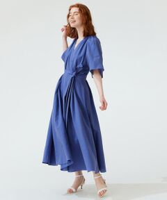 TOMORROWLAND / トゥモローランド ロング・マキシ丈ワンピース | コットンシルクシャンブレー カシュクールワンピース
