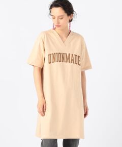 UNION LAUNCH ボタニカルダイ フットボールロングTシャツ