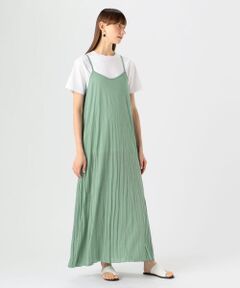 TOMORROWLAND / トゥモローランド ロング・マキシ丈ワンピース | ポリエステルクリンクル キャミソールワンピース