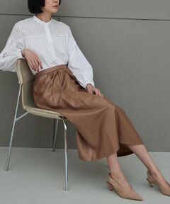 TOMORROWLAND / トゥモローランド ミニ・ひざ丈スカート | エフェクトチンツ ウエストギャザースカート