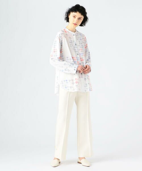 TOMORROWLAND / トゥモローランド シャツ・ブラウス | マルチハウンドトゥースプリント バンドカラーシャツ | 詳細1