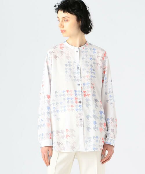 TOMORROWLAND / トゥモローランド シャツ・ブラウス | マルチハウンドトゥースプリント バンドカラーシャツ | 詳細2