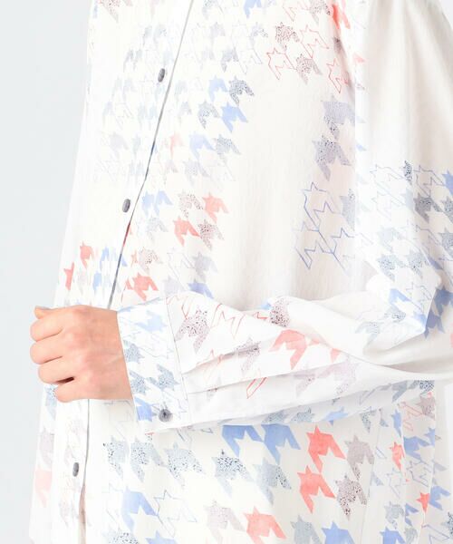 TOMORROWLAND / トゥモローランド シャツ・ブラウス | マルチハウンドトゥースプリント バンドカラーシャツ | 詳細8