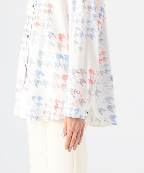 TOMORROWLAND / トゥモローランド シャツ・ブラウス | マルチハウンドトゥースプリント バンドカラーシャツ | 詳細9