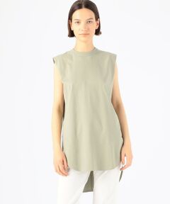 【別注】ATON×TOMORROWLAND コットン ラウンドヘムノースリーブプルオーバー