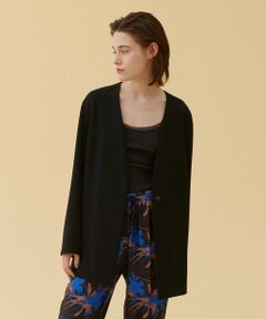 TOMORROWLAND / トゥモローランド ノーカラージャケット | ライトダブルクロス リラックスジャケット