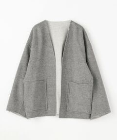 TOMORROWLAND / トゥモローランド ノーカラージャケット | ライトダブルフェイスシャギー ノーカラージャケット