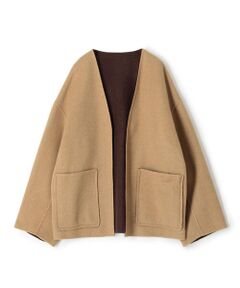 TOMORROWLAND / トゥモローランド ノーカラージャケット | ライトダブルフェイスシャギー ノーカラージャケット