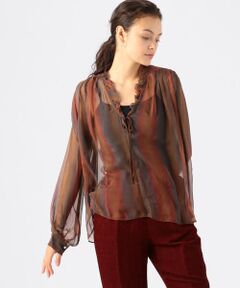 TOMORROWLAND / トゥモローランド シャツ・ブラウス | forte_forte ストライプシフォン ブラウス