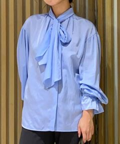 TOMORROWLAND / トゥモローランド シャツ・ブラウス | コットンシルクサテン ワイドボウタイブラウス