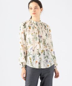 TOMORROWLAND / トゥモローランド シャツ・ブラウス | スワローガーデンプリント ネックギャザーブラウス