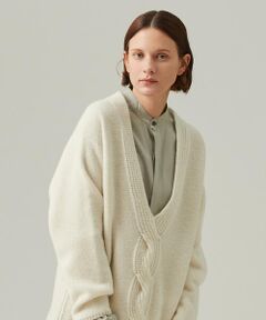 TOMORROWLAND / トゥモローランド ニット・セーター | ウールケーブル Vネックプルオーバー