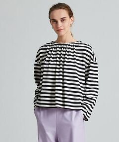 TOMORROWLAND / トゥモローランド カットソー | スビンコットンボーダー バックリボンプルオーバー