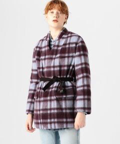 TOMORROWLAND / トゥモローランド ノーカラージャケット | シャギーチェック オーバーサイズドジャケット