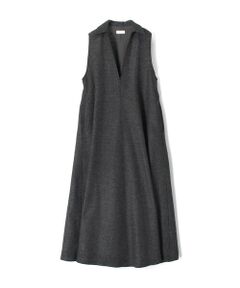 TOMORROWLAND / トゥモローランド ロング・マキシ丈ワンピース | ウールカシミヤカルゼ スキッパーカラーワンピース