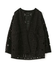 TOMORROWLAND / トゥモローランド ノーカラージャケット | スクエアモチーフエンブロイダリー ノーカラージャケット