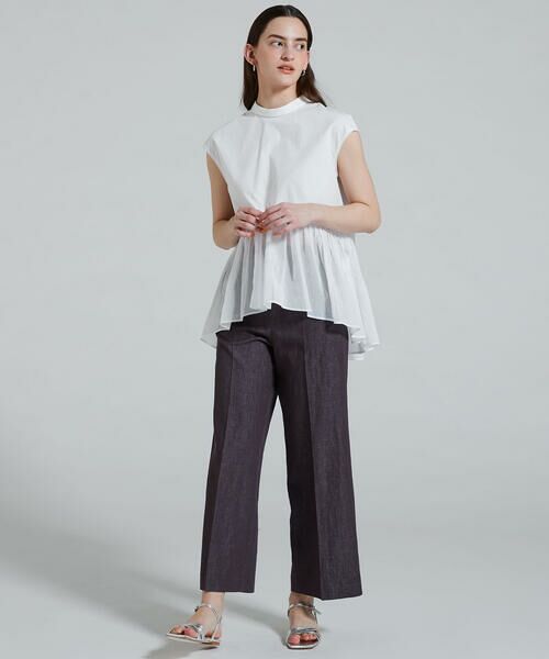 TOMORROWLAND / トゥモローランド シャツ・ブラウス | ホワイトコンビネーション ギャザーフレアブラウス | 詳細1