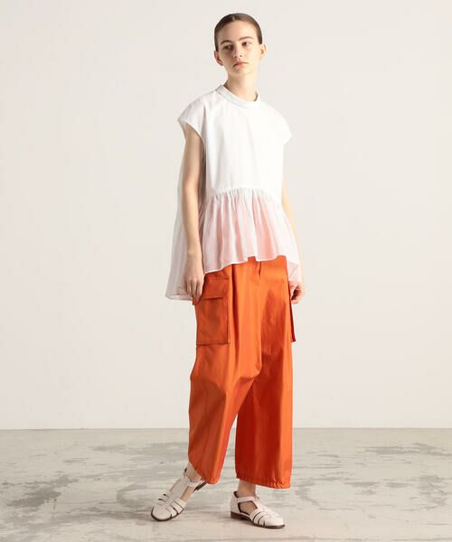 TOMORROWLAND / トゥモローランド シャツ・ブラウス | ホワイトコンビネーション ギャザーフレアブラウス | 詳細2