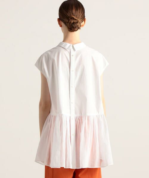 TOMORROWLAND / トゥモローランド シャツ・ブラウス | ホワイトコンビネーション ギャザーフレアブラウス | 詳細5