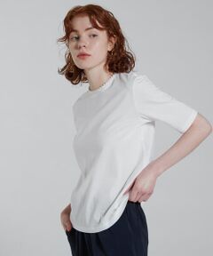 TOMORROWLAND / トゥモローランド Tシャツ | コットンビーズコンビ ハーフスリーブプルオーバー