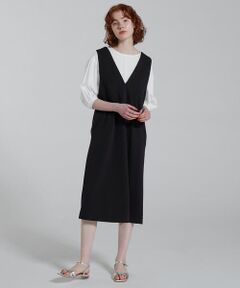 TOMORROWLAND / トゥモローランド ミニ丈・ひざ丈ワンピース | ドライアムンゼン Vネックジャンパースカート