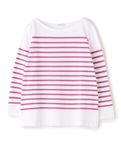 TOMORROWLAND / トゥモローランド Tシャツ | コットンボーダー ボートネックプルオーバー